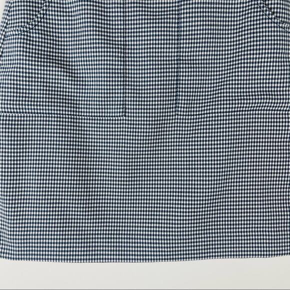 Loft blue white houndstooth check preppy academia office skirt - Picture 3 of 7